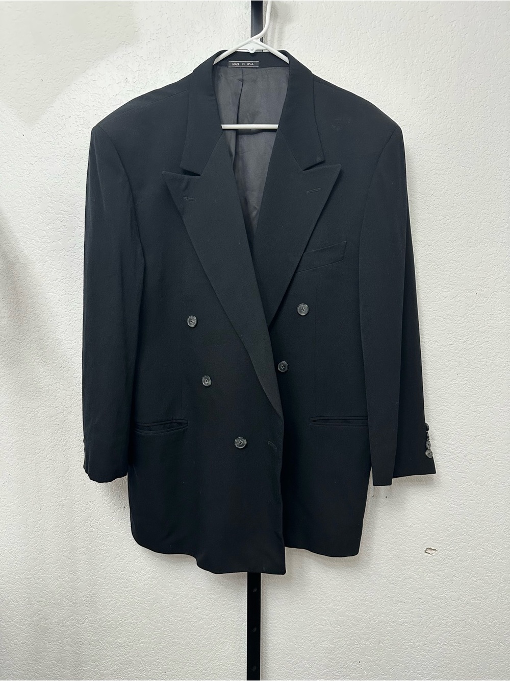 Nordstrom Black Double-Breasted Suit Jacket Blazer
